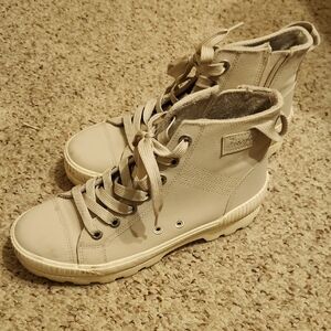 Women's Cream High-Top Sneakers